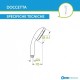 Doccetta Spoon 1 getto in abs cromato e bianco per flessibile