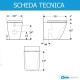 Sanitari Icon Square Geberit Vaso senza brida rimfree con coprivaso + Bidet in ceramica bianco lucido