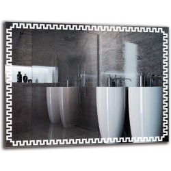 Specchio su Misura per Sala da Bagno Filo Lucido con disegno Sabbiato Retroilluminante Led 20W art. spe99