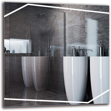Specchio su Misura per Sala da Bagno Filo Lucido con disegno Sabbiato Retroilluminante Led 20W art. spe101