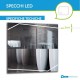 Specchio da Bagno con Angoli Squadrati Altoparlante Bluetooth e Disegno Sabbiato Retroilluminante led 20W art. spe101