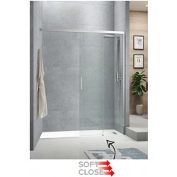 Doccia walk-in con porta scorrevole "Soft Close" Cristallo 6 mm con Trattamento Anticalcare Altezza 200 cm art. LIP19