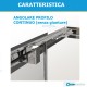 Box Doccia Angolare Cristallo 6 mm Altezza 200 cm art. LIP71 con chiusura rallentata SoftClose