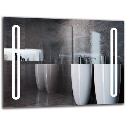 Specchio su Misura per Sala da Bagno Filo Lucido con disegno Sabbiato Retroilluminante Led 20W art. spe202