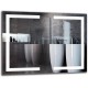 Specchio su Misura per Sala da Bagno Filo Lucido con disegno Sabbiato Retroilluminante Led 20W art. spe203