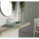 Green lux 65x40 catalano lavabo installazione ad appoggio, semincasso, su mobile verde satinato senza troppopieno cod. 165AGRLXV