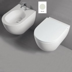 Vaso Sospeso Senza Brida + Bidet Comoda Azzurra Perlé