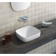 Green lux 40x40 catalano lavabo installazione ad appoggio, semincasso, su mobile bianco satinato senza troppopieno 140AGRLXBM