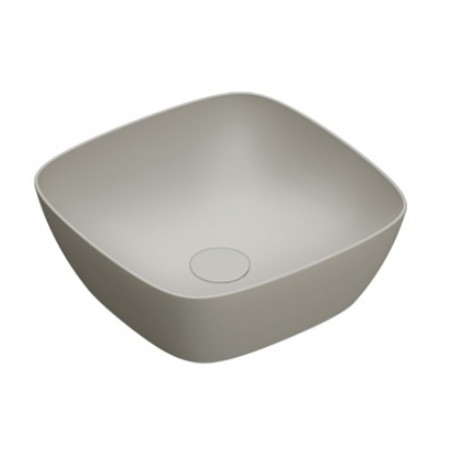 Green lux 40x40 catalano lavabo installazione ad appoggio, semincasso, su mobile cemento satinato senza troppopieno 140AGRLXCS