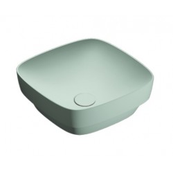 Green lux 40x40 catalano lavabo installazione ad appoggio, semincasso, su mobile verde satinato senza troppopieno 140AGRLXVS