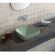 Green lux 40x40 catalano lavabo installazione ad appoggio, semincasso, su mobile verde satinato senza troppopieno 140AGRLXVS