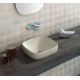 Green lux 40x40 catalano lavabo installazione ad appoggio, semincasso, su mobile grigio satinato senza troppopieno 140AGRLXGS