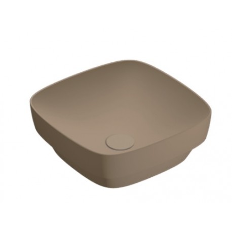 Green lux 40x40 catalano lavabo installazione ad appoggio, semincasso, su mobile marrone satinato senza troppopieno 140AGRLXMS