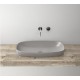 Green lux 75x40 catalano lavabo installazione ad appoggio, semincasso, su mobile cemento satinato senza troppopieno 175AGRLXCS