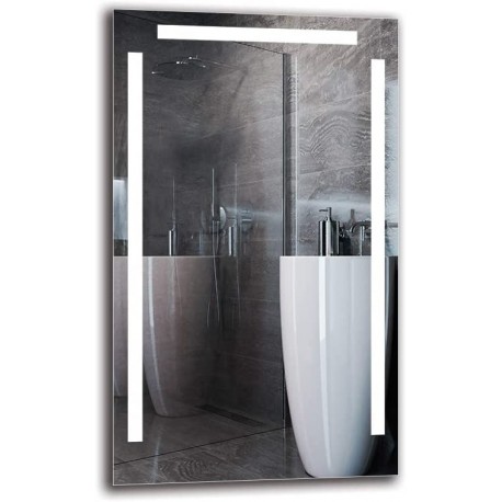 Specchio su Misura per Sala da Bagno Filo Lucido con disegno Sabbiato Retroilluminante Led 20W art. spe302