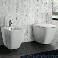 Vaso e Bidet Metrica Pozzi Ginori Rimfree con Sedile