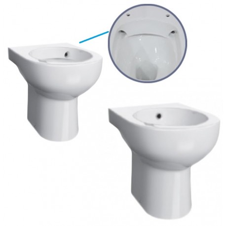 Sanitari Dion Filomuro Vaso + Bidet in Ceramica Bianca