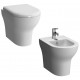 Sanitari Vitra Zentrum Filomuro Vaso + Bidet in Ceramica Bianco Lucido