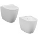 Sanitari Sento di Vitra Vaso Tecnologia Rimfree con Scarico Traslato  + Bidet in ceramica bianco lucido