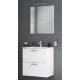 Mobile da bagno Miriam sospeso 60 cm bianco con specchio lampada led