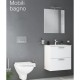 Mobile da bagno Miriam sospeso 80 cm bianco con specchio lampada led e altoparlante bluetooth