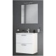 Mobile da bagno Miriam sospeso 80 cm bianco con specchio lampada led