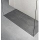 Piatto doccia Vesuvius Classic in pietra sintetica finitura cemento altezza 3 cm con piletta materica in tinta inclusa