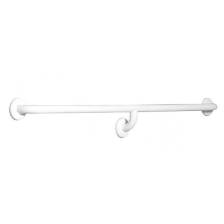 Supporto lineare arredo bagno maniglione liscio bianco da 120 cm anticorrosivo