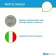 Piatto doccia Asimmetrico Stondato 80x100 cm in luxolid altezza 3 cm con piletta serigrafata in acciaio inox inclusa