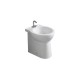 Sanitari Savona Profondità 48 cm Filomuro Vaso + Bidet in Ceramica Bianco Lucido