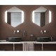 Specchio da Bagno Esagonale con Angoli Arrotondati e Altoparlante Bluetooth Retroilluminato led 20W art. spe175