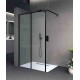 Parete Walk-in Cristallo 6 mm con Trattamento Anticalcare Altezza 200 cm Profilo Nero art. OS2