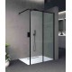 Parete Walk-in Cristallo 6 mm con Trattamento Anticalcare Altezza 200 cm Profilo Nero art. OS2