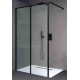 Parete Walk-in Cristallo 6 mm con Trattamento Anticalcare Altezza 200 cm Profilo Nero art. OS2