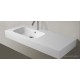 Top Monolitico con Lavabo Integrato Laterale da 58x30 cm in Pietra Sintetica Finitura liscia