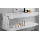 Top Monolitico con Lavabo Integrato Laterale da 58x30 cm in Pietra Sintetica Finitura liscia