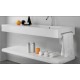 Top Monolitico con Lavabo Integrato Laterale da 58x30 cm in Pietra Sintetica Finitura liscia