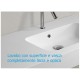 Top Monolitico con Lavabo Integrato Laterale da 58x30 cm in Pietra Sintetica Finitura liscia