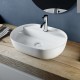 Lavabo da appoggio soprapiano con foro da 50,5 cm in ceramica bianca linea moderna