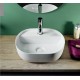 Lavabo da appoggio soprapiano con foro da 40,5 cm in ceramica bianca linea moderna