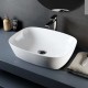 Lavabo da appoggio soprapiano da 50 cm in ceramica bianca linea moderna