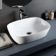 Lavabo da appoggio soprapiano da 50 cm in ceramica bianca linea moderna