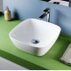 Lavabo da appoggio soprapiano da 40 cm in ceramica bianca linea moderna