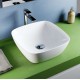 Lavabo da appoggio soprapiano da 40 cm in ceramica bianca linea moderna