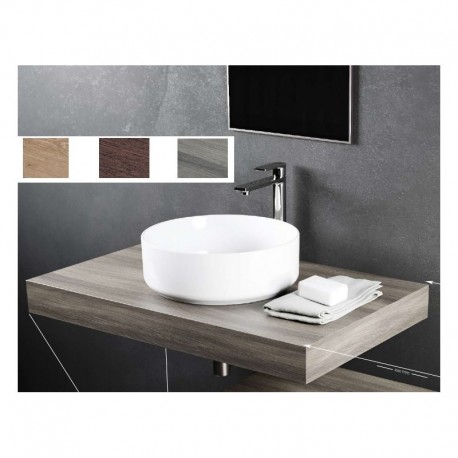 Top Bagno Larghezza 100 x Profondità 46 cm in melaminico finitura legno per lavabi d'appoggio