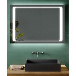 Specchio Bagno Su Misura Filo Lucido con fascia sabbiata Retroilluminante led 20W mod. spe018