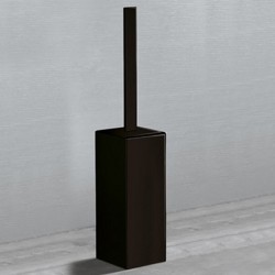 Portascopino d'appoggio Lounge Gedy in ottone con finitura nero opaco arredo moderno