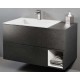 Composizione da bagno completa STONE GREY/BIANCO OPACO con specchiera e applique a led larghezza 95 cm