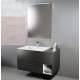 Composizione da bagno completa STONE WHITE / STONE GREY con specchiera e applique a led larghezza 95 cm