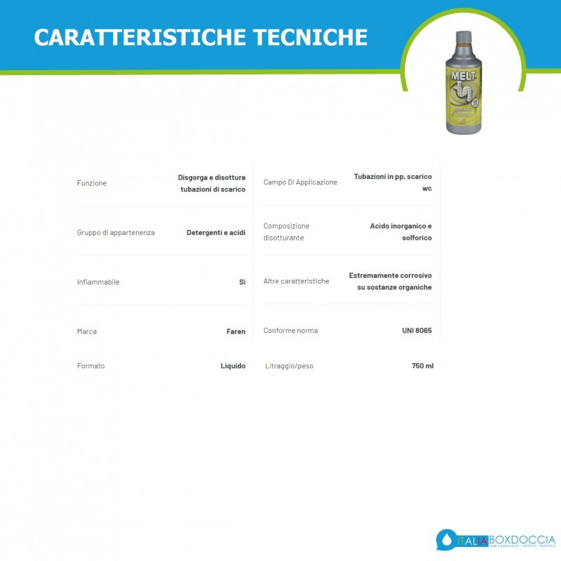 Melt disgorgante liquido professionale 750 ml - Faren